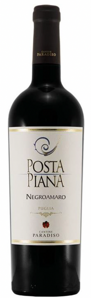 Voorkant van fles Cantine Paradiso Posta Piana Negroamaro Puglia IGP 2020 rode wijn