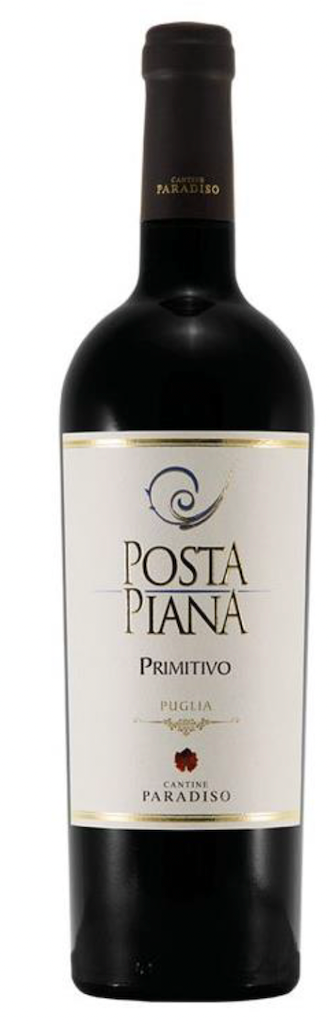 Voorkant van fles Cantine Paradiso Posta Piana Primitivo Puglia IGP 2021 rode wijn