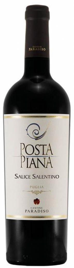 Voorkant van fles Cantine Paradiso Posta Piana Salice Salentino Puglia DOP 2020 rode wijn