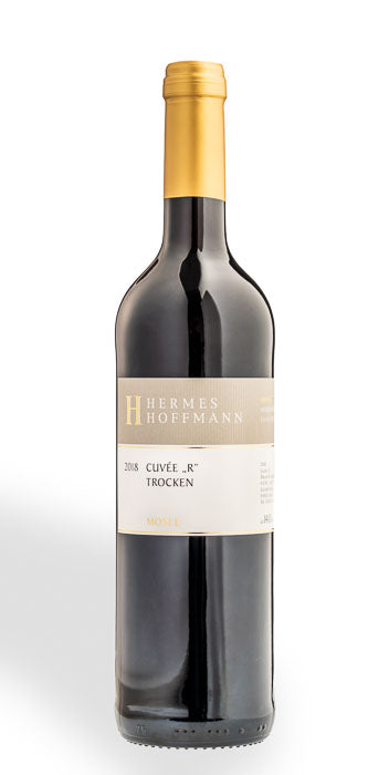 Voorkant fles Hermes Hoffmann Cuvée R 2018 – blend van Dornfelder & Spätburgunder uit Trittenheim (Moezel, Duitsland)