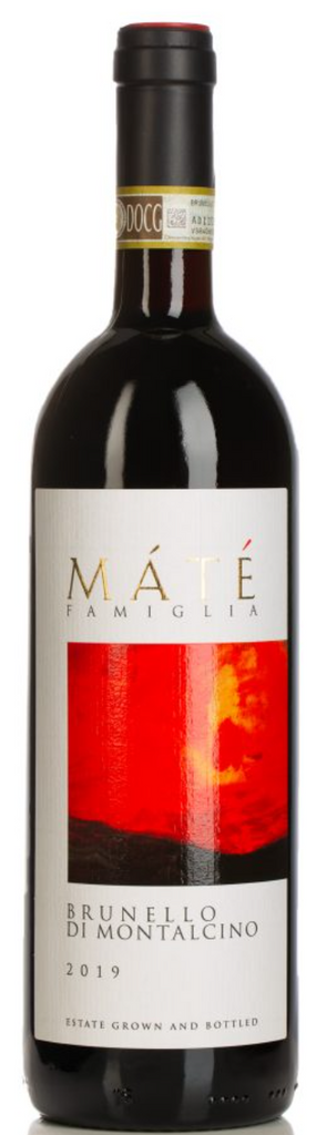 Voorkant fles Máté Brunello di Montalcino DOCG 2019 – klassieke Toscaanse rode wijn
