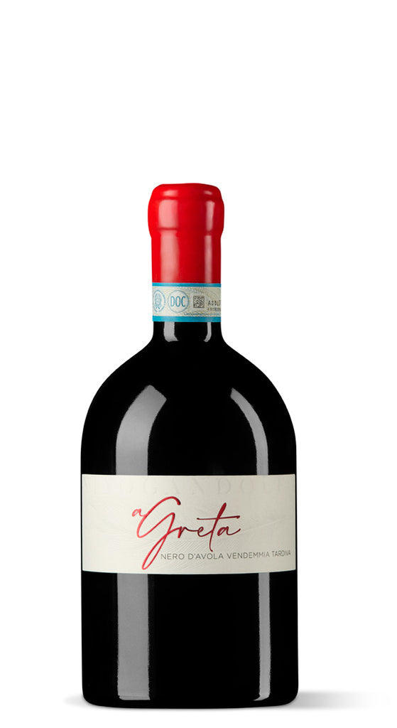 Voorkant fles van Nino Gandolfo Greta Nero d'Avola Sicilië IGP 2016 rode wijn