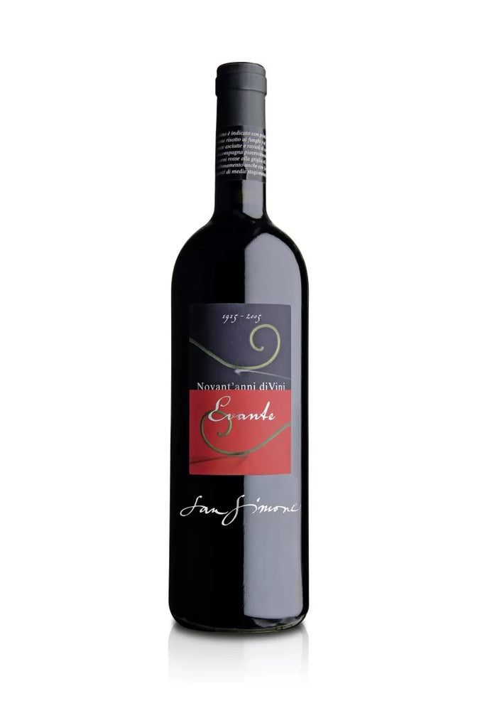 Voorkant fles San Simone Evante Merlot Friuli DOC Grave Riserva 2020